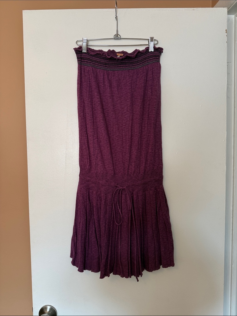Free People Plum Smocked Waist Circle Mini Dress